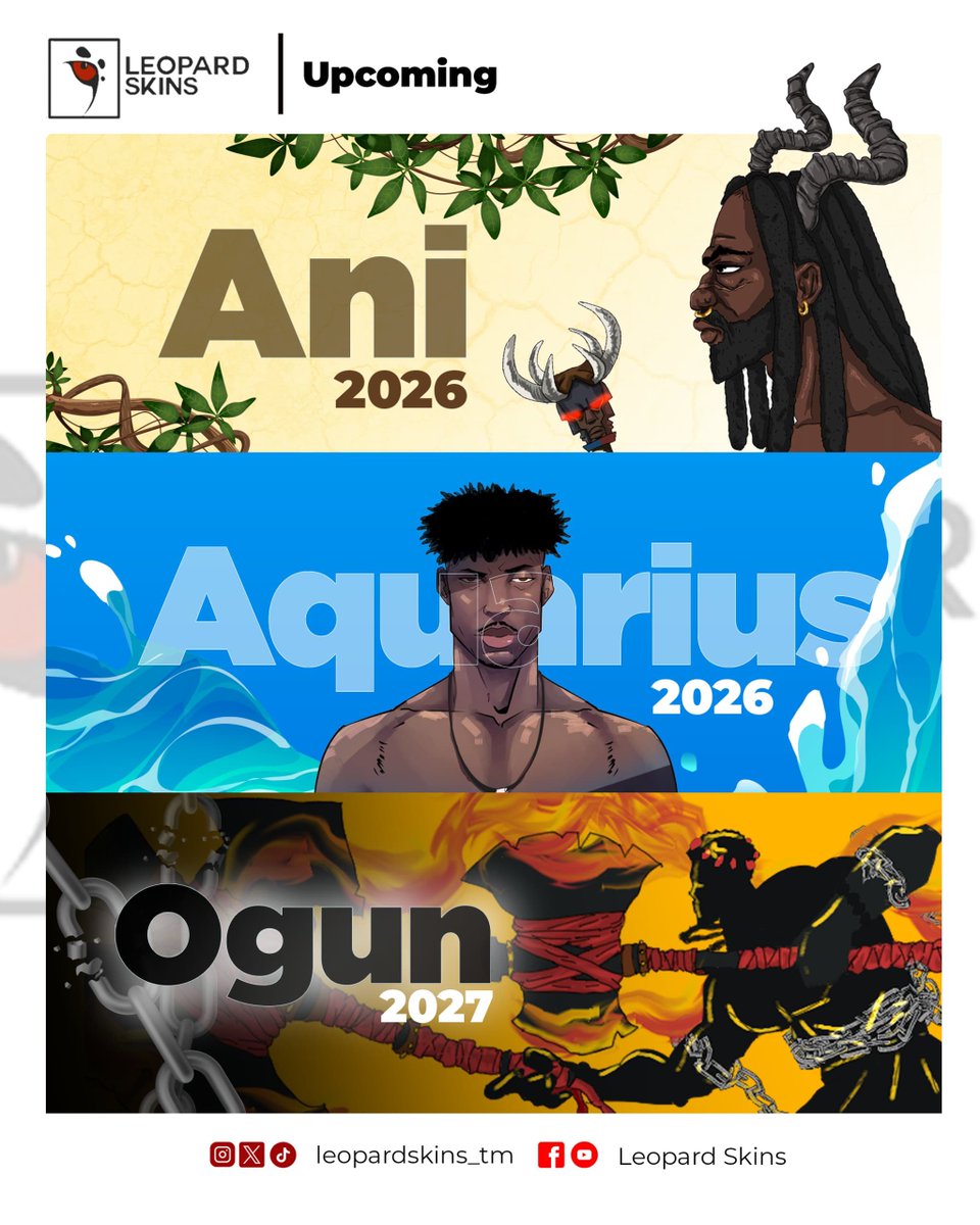 leopardskins_tm's tweet photo. Naija, Thank you for the love and support. 🙏🏾❤️

We're also working on some comic books series— 

• Ani, 2026 
• Aquarius, 2026
• Ogun, 2027 

+234 your time is now. Tap in! 🇳🇬 https://t.co/Pk0GNmfwBj