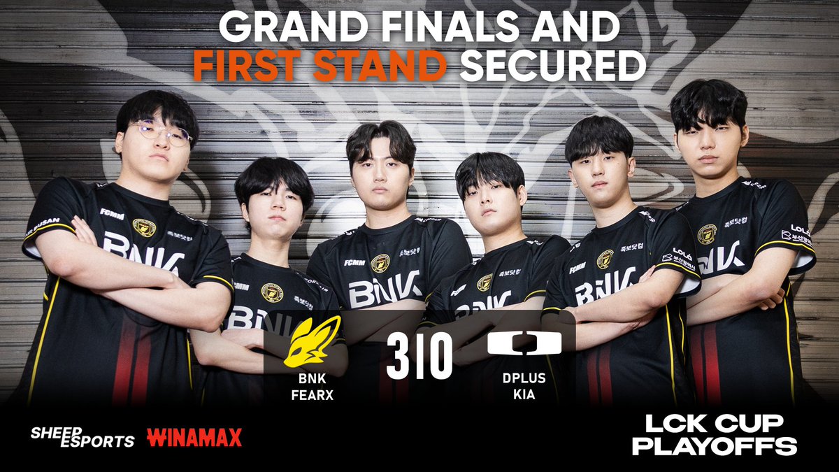 Sheep_Esports's tweet photo. HISTORIC!

BNK FEARX 🇰🇷 qualify for their FIRST EVER LCK Finals and qualify for the First Stand! https://t.co/oirbaieUHd