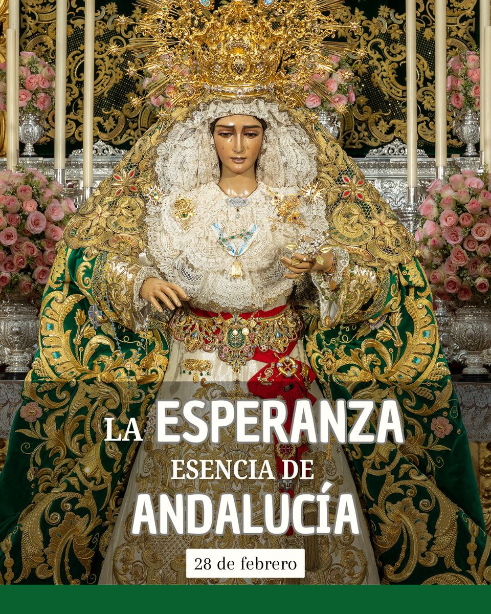 DÍA DE ANDALUCÍA | El alma de una tierra, profundamente mariana, se reviste de los colores de la Esperanza para celebrar una identidad única e irrepetible. ¡Felicidades, andaluces y andaluzas!

#EsperanzadeHuelva
#28F #DíaDeAndalucía