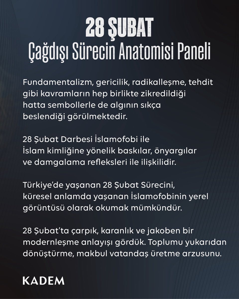 28 Şubat: Çağdışı Sürecin Anatomisi Panelimize katılan Doç. Dr. Gülüşan Göcen’in konuşmasından öne çıkanlar.✍️