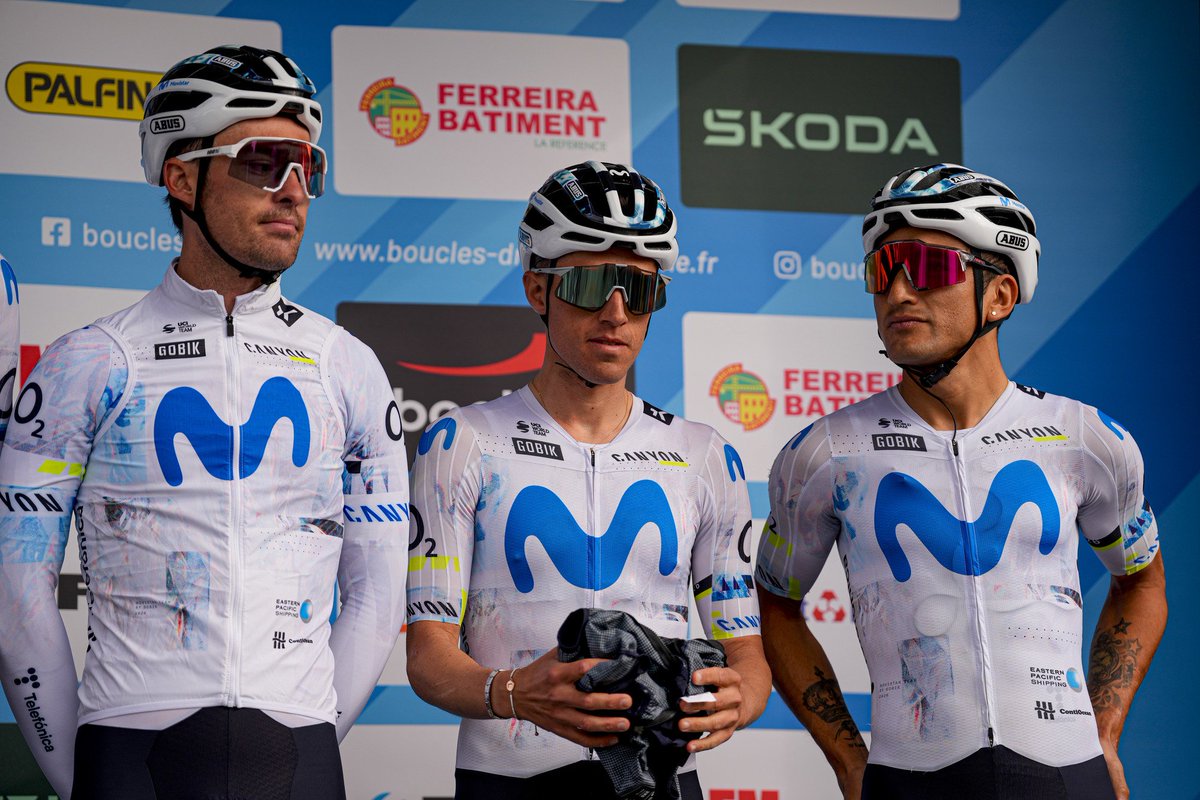 Movistar_Team's tweet photo. 🇫🇷 #BDA26 - 🎢 Inicia la Faun-Ardèche Classic 💥
🙋♂️ Ⓜ️ Javi I Diego I Jefferson I Juanpe I Michel I Gonzalo I Ibai
🗺️ Guilherand-Granges
📏 187,6 km
📸 @SprintCycling
#RodamosJuntos I @movistar_es https://t.co/2WSSKjVsLt