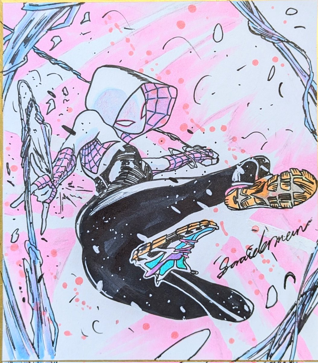スパイディ色紙を描いてみるpart3
 #ghostspider  #spidergwen  #GwenStacy
