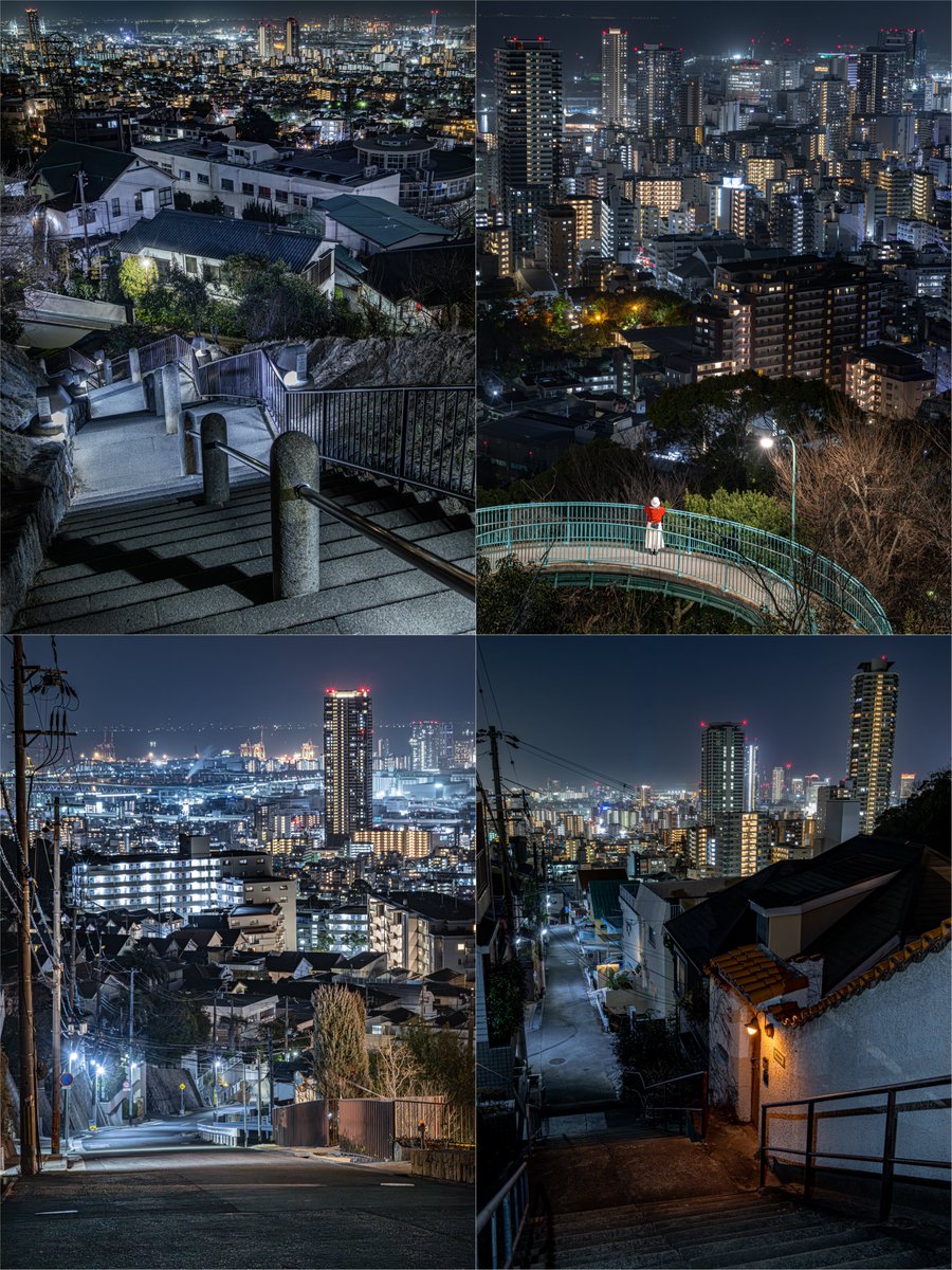 yuya0240's tweet photo. 坂のまち神戸の夜景 https://t.co/mqOa16Sc4c