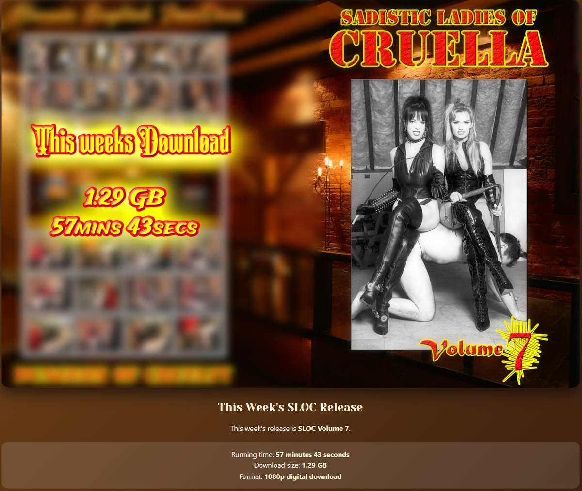 DesireHerMedia's tweet photo. Sadistic Ladies Of Cruella Volume 7 now available for download.
Special Features Mistress Vixen &amp; Mistress Tia, one of the first shoots in the 90's. Now digitally remastered to 1080P.
Email me to add to your download account  😀
https://t.co/eTNFDQZVBD https://t.co/vmrswqpinJ