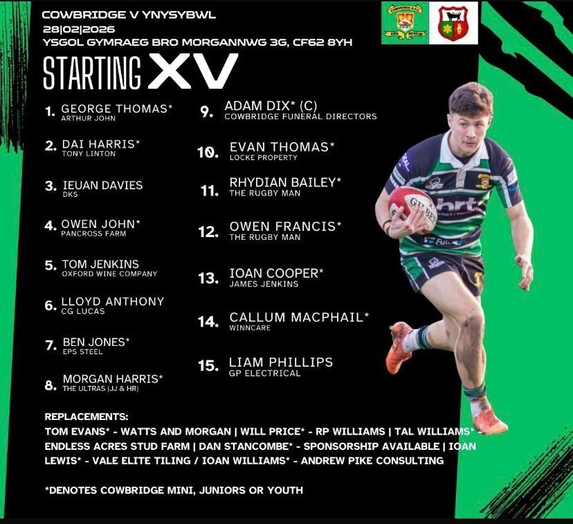 Cowbridge RFC tweet media