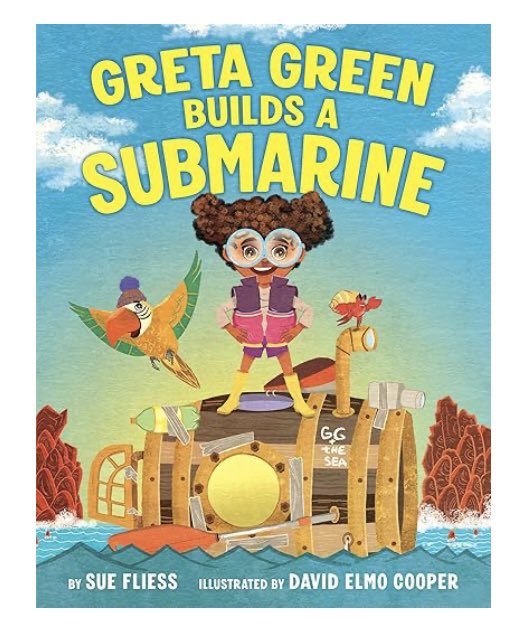 kbport714's tweet photo. #bookaday Greta Green Builds a Submarine #suefleiss Greta loves the ocean. One day decides to build a submarine w thelp of a bird and crab. Down below she films, writes and discovers something.Will it help the ocean? #davidelmocooper #rhymingtext https://t.co/H5KywSixIt