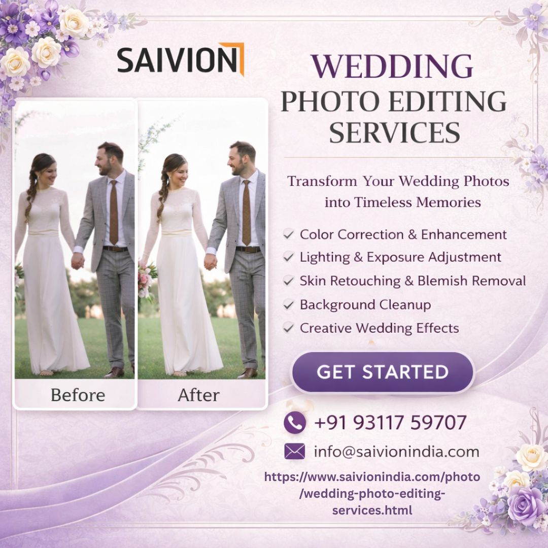 💍 Wedding Photo Editing Services
Color correction, retouching &amp; natural enhancements. 

🌐 saivionindia.com/photo/wedding-…
📞 +91 93117 59707
📧 info@saivionindia.com

#WeddingPhotoEditing #PhotoRetouching #WeddingPhotography #PhotoEditing