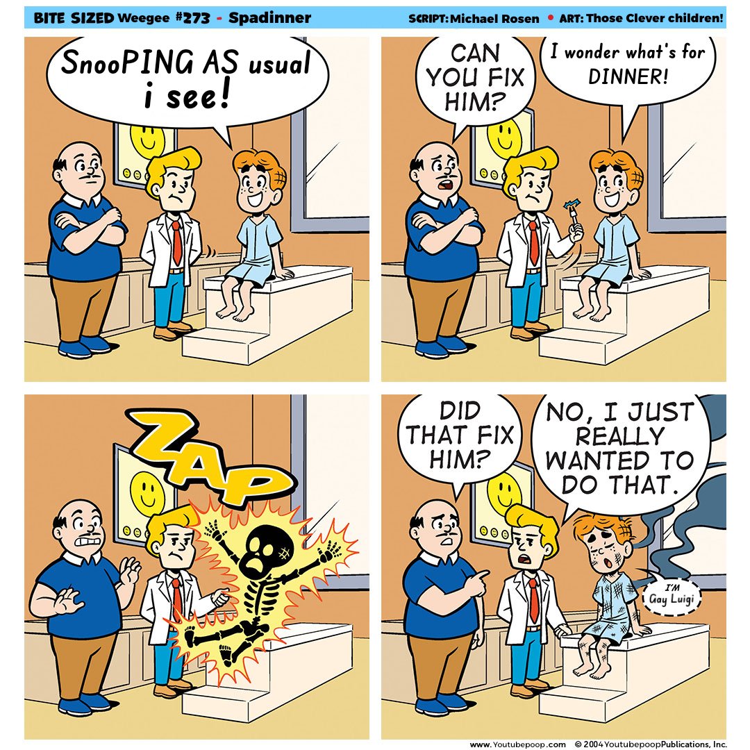 <a href="/ArchieComics/">Archie Comics</a> This will not help with PINGAS
satisfaction scores.
#BiteSizedWeegee