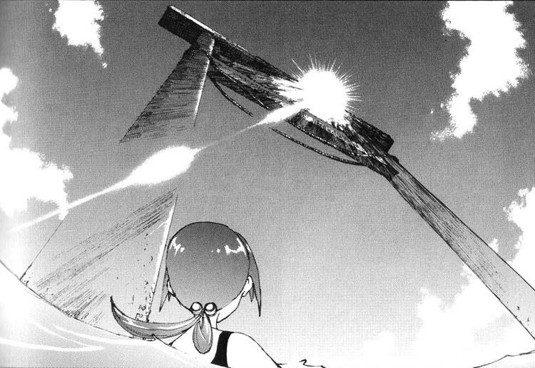 _Meloku's tweet photo. Bokurano and Narutaru by Mohiro Kitoh begin as summer adventures among kids before they make a supernatural discovery that, without them yet knowing it, will send their lives spiraling into a macabre saga involving the fate of humanity. It’s bleak and cruel but essential reading. https://t.co/hvnHtvbiFk