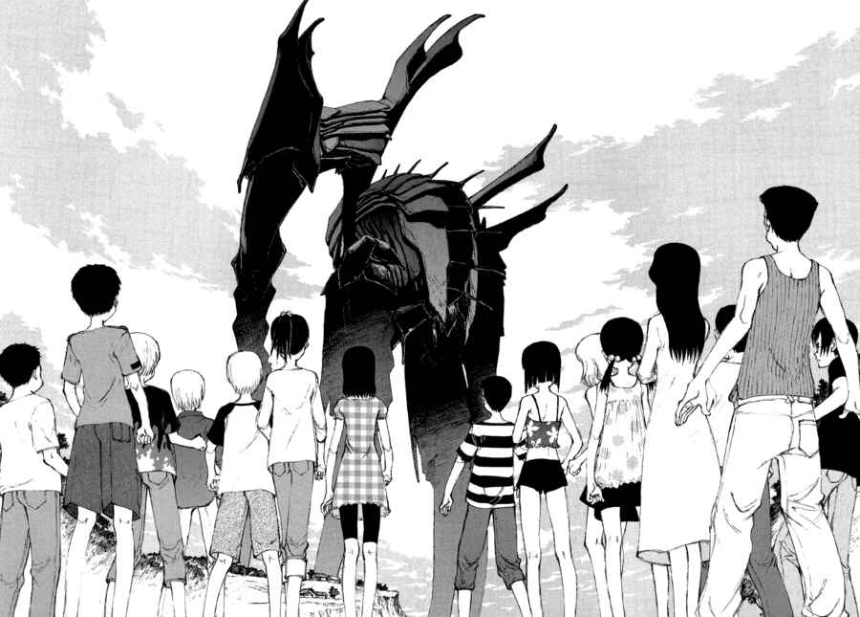 _Meloku's tweet photo. Bokurano and Narutaru by Mohiro Kitoh begin as summer adventures among kids before they make a supernatural discovery that, without them yet knowing it, will send their lives spiraling into a macabre saga involving the fate of humanity. It’s bleak and cruel but essential reading. https://t.co/hvnHtvbiFk