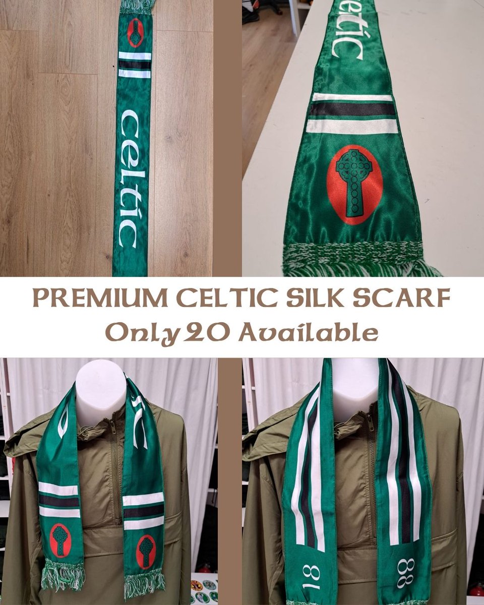 We have designed a limited edition Celtic silk scarf.

A throwback celebrating the original crest of 1888🍀

These are a limited edition available for immediate delivery in Ireland and UK

Head to thehalfvolley.com to get them before they are gone 🍀

#celts #Celtic #1880