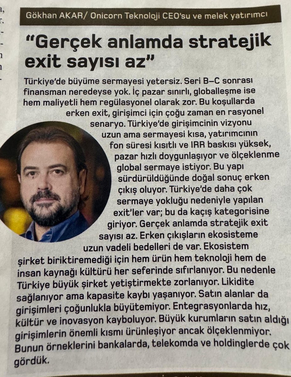 Sevgili @urun_dirier 'in Türkiye girişimcilik ekosisteminin büyüme sancılarını ve erken çıkışların uzun vadeli bedellerini ele aldığı bölüme ben de katkıda bulundum.

Haberin tamamını @paradergisi yeni sayısında bulabilirsiniz. Keyifli okumalar. 👋

#girişimcilik #inovasyon