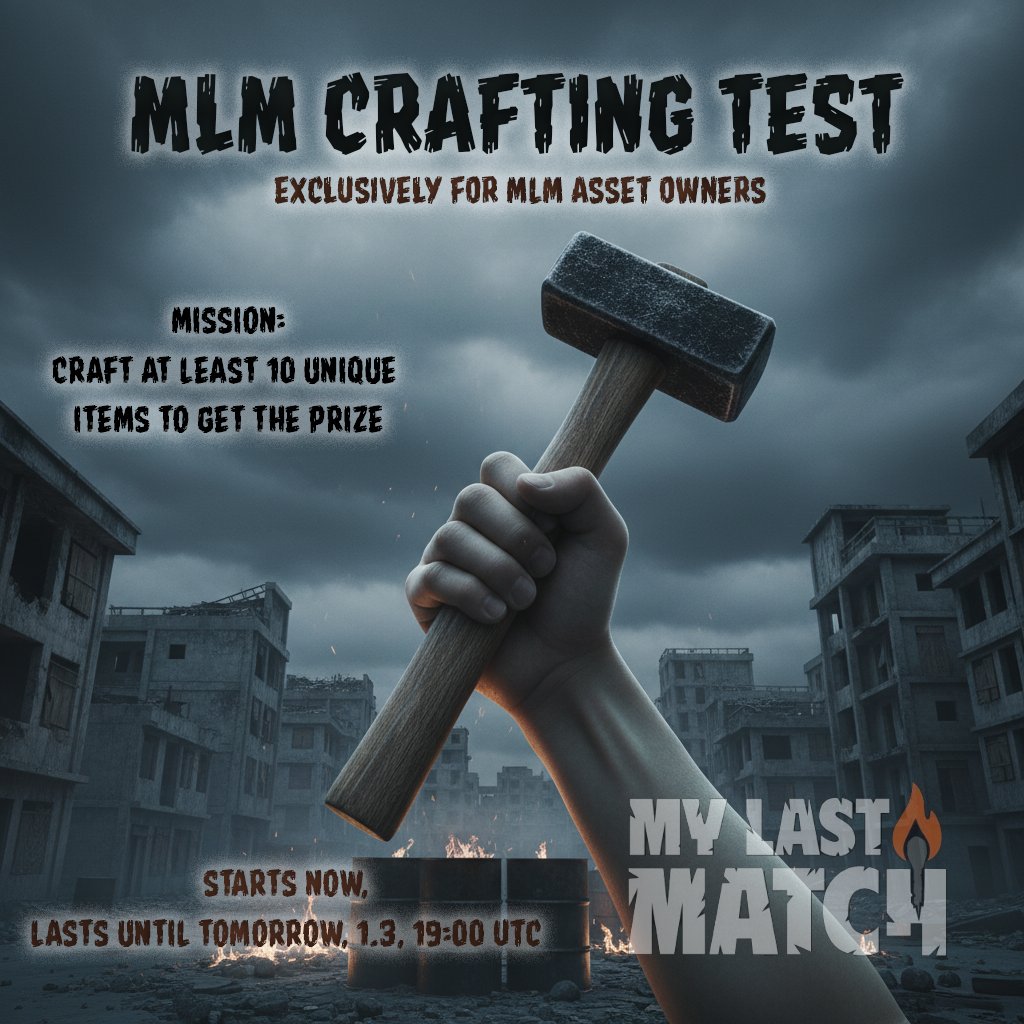 Attention demental slayers. 🔥

Suprise test exclusively for MLM asset owners is ongoing now. 👇

1) Go in # my-last-match channel in qubic server
2) Download the latest client (provided by <a href="/c___f___b/">Come-from-Beyond</a> )
3) Mission: Craft at least 10 unique items and provide screenshot in the