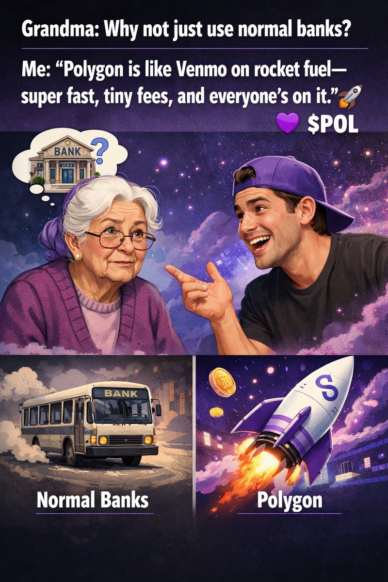eclipsemaxi's tweet photo. Explaining the 2026 financial shift to Grandma like...
Why wait 3-5 business days for a 'bank bus' when you can settle globally in seconds for pennies?
The @0xPolygon $POL upgrade isn't just a rebrand it's a complete engine swap for the internet's money.
All aboard #AggLayer. https://t.co/J4xGNeUyy0
