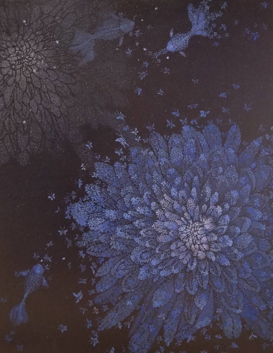 Necoboshi's tweet photo. 姉の作品

『泉』

F6号　アクリル絵の具
#アクリル画　#絵画　#絵　#絵描きさんと繋がりたい https://t.co/m8AKsJ8R14