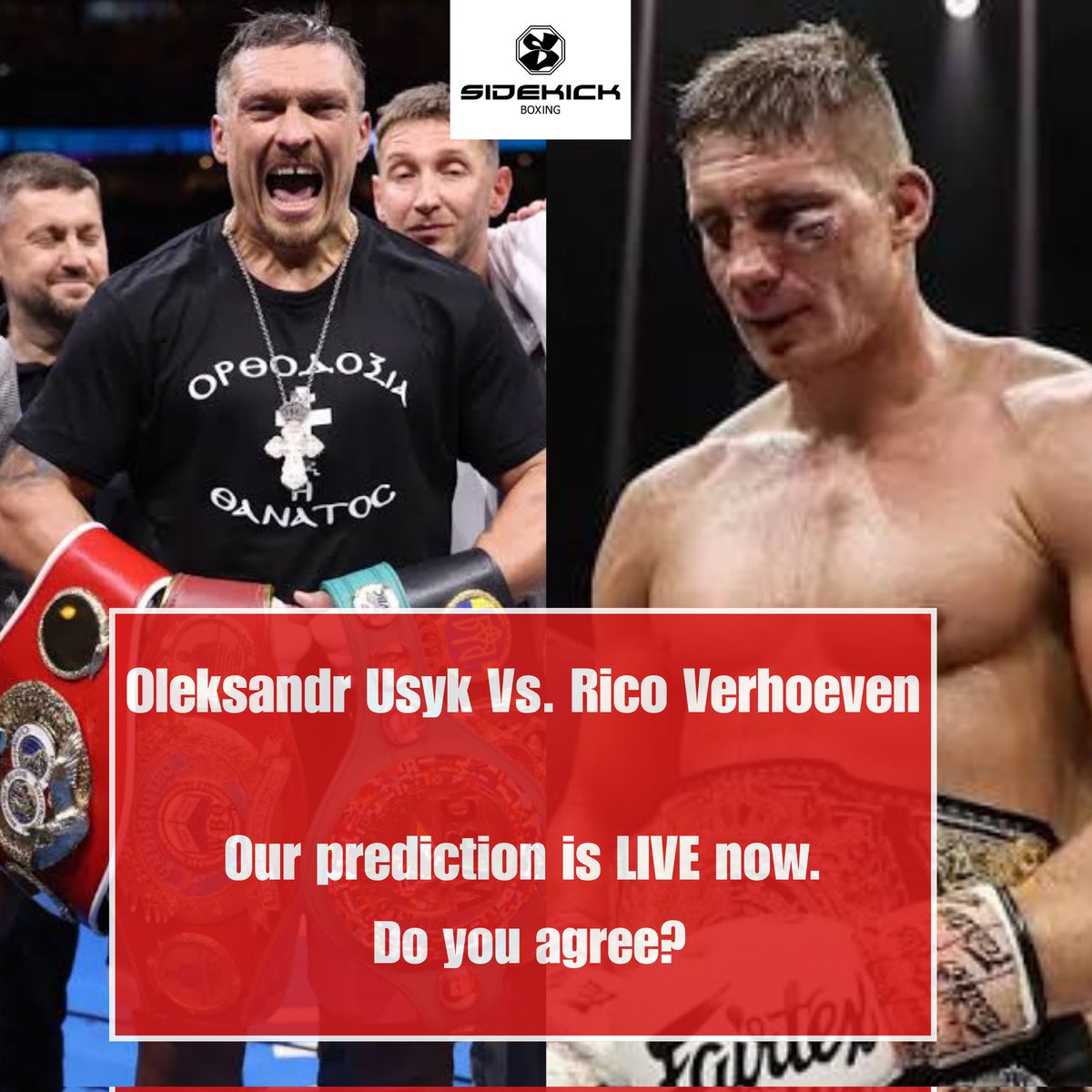 Boxing mastermind 🧠 vs Kickboxing king 👑
Usyk vs Verhoeven 💥

What’s your prediction? 🔮

Read our prediction here: sidekickboxing.co.uk/oleksandr-usyk…