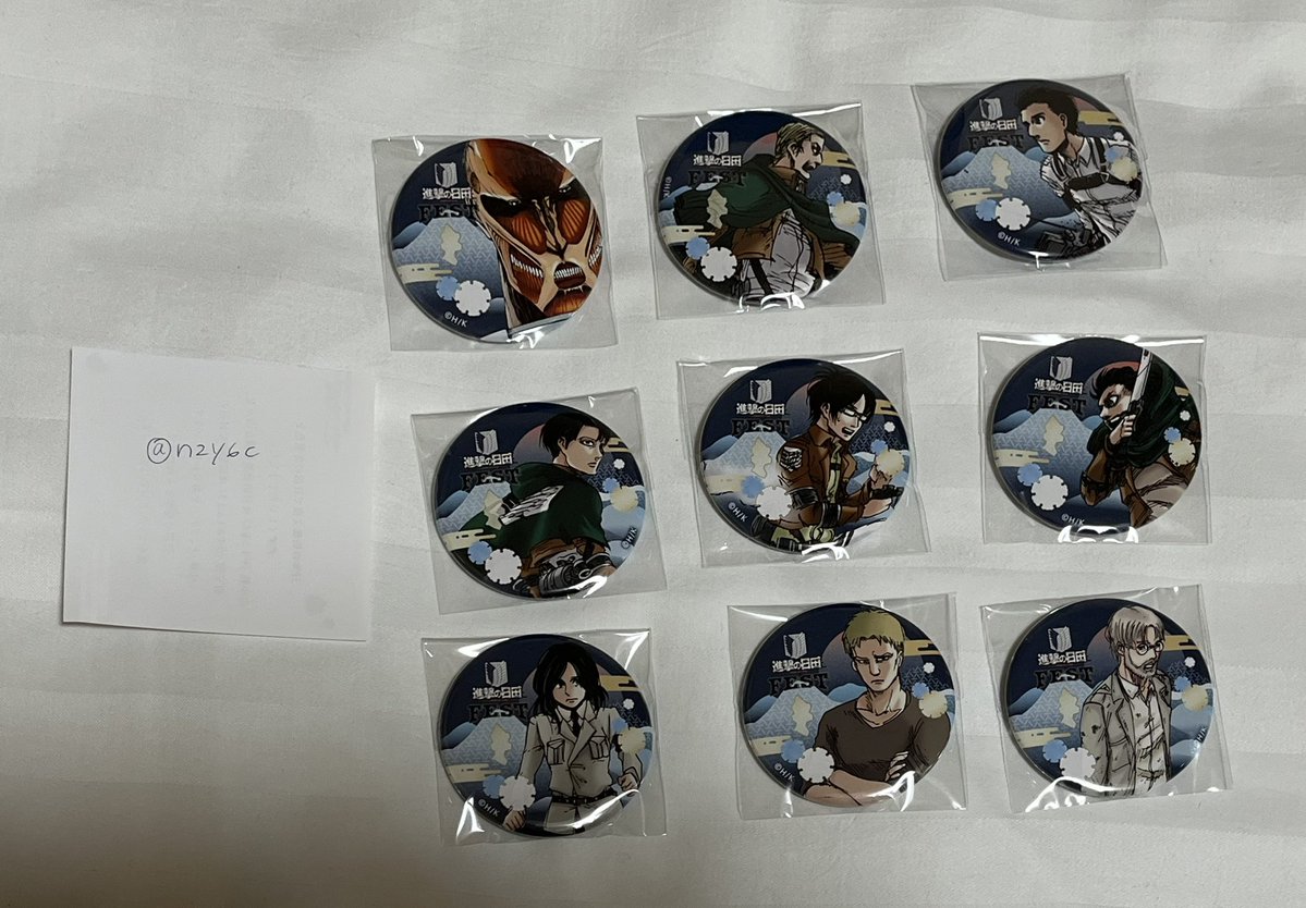 交換 譲渡】 進撃の巨人 日田FEST 缶バッジ 求⌇同種アニちゃん 譲