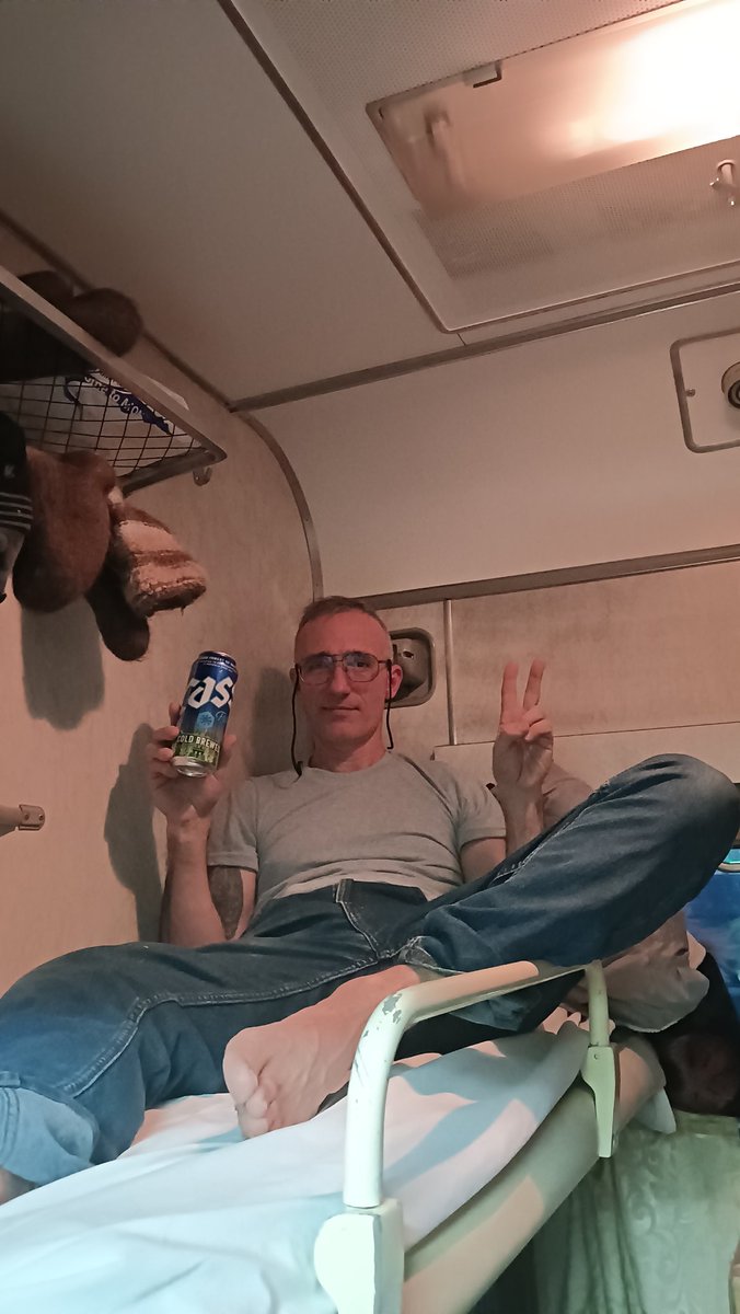 While shit kicks off in the middle east I'm kicking back in Mongolia on a Soviet era train with a Korean beer or three.