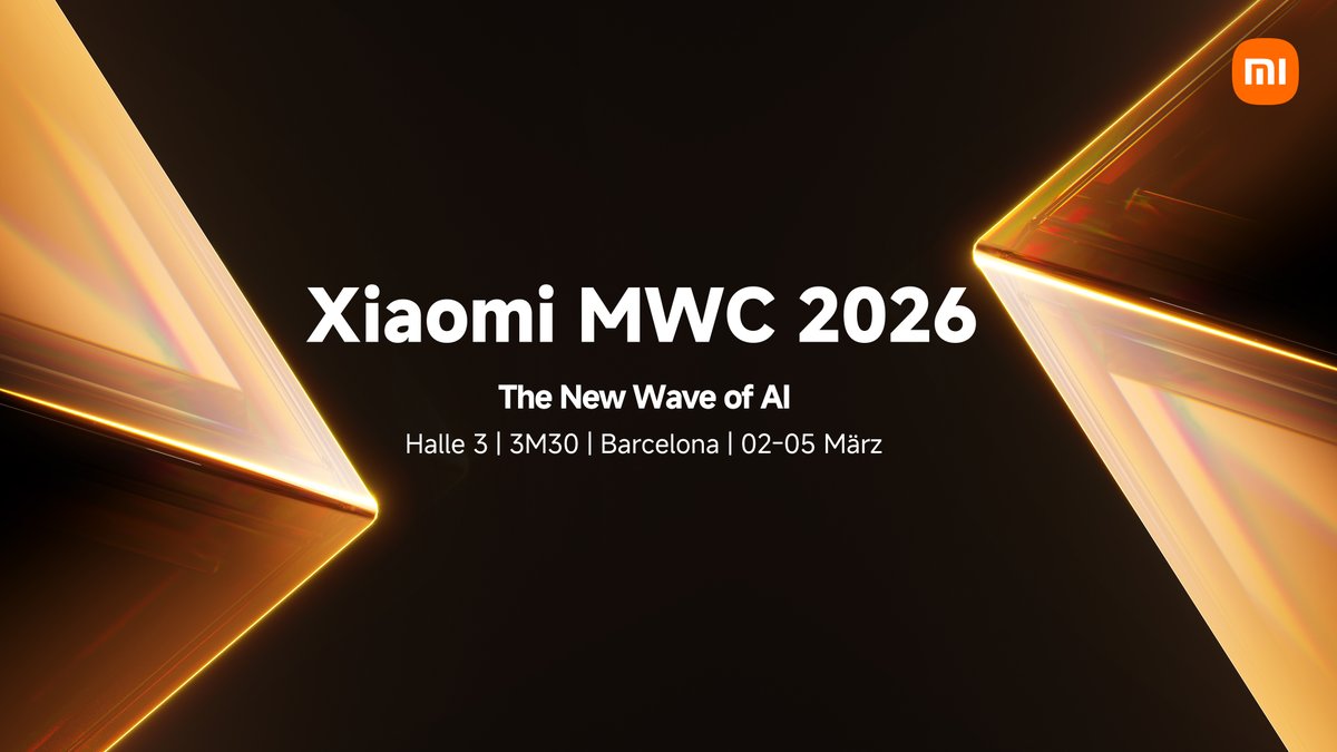 XiaomiDE's tweet photo. 🚀 Macht euch bereit für #TheNewWaveofAI auf dem Xiaomi #MWC26!
✨Wir präsentieren unser KI-gestütztes Human × Car × Home Smart Ecosystem – und zeigen, wie intelligentes Leben nahtlos vom Smartphone über das Fahrzeug bis in den Wohnraum fließt.
📍 Halle 3 | 3M30, Fira Barcelona Gran Via
