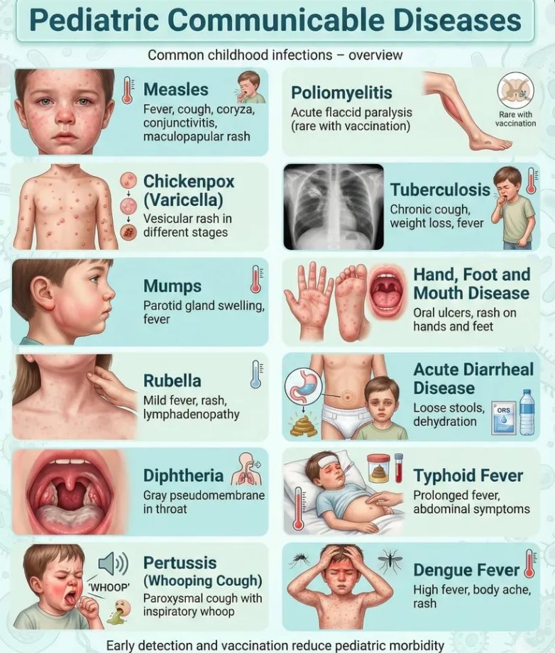 NurseHann100's tweet image. PEDIATRIC COMMUNICABLE DISEASE

#Nursing
#NursingNotes
#Nclex
#PNLE
#MedTwt
#NursingTwt