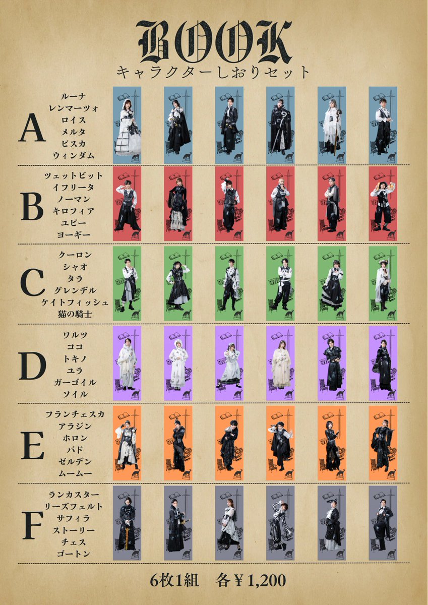 📔🖋️キャラクターしおりセット クリア素材のしおりが6枚1セットで