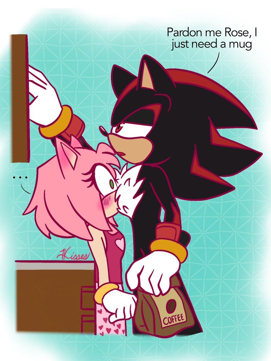 I really shouldn’t be left unsupervised, it results in cuteness… #shadamy #amyrose #ShadowTheHedgehog