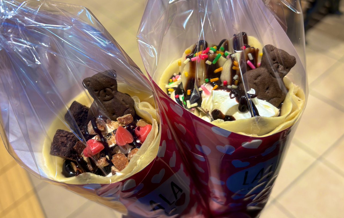 くまちゃんついたクレープ🧸 かわいくて美味しかった♡♡