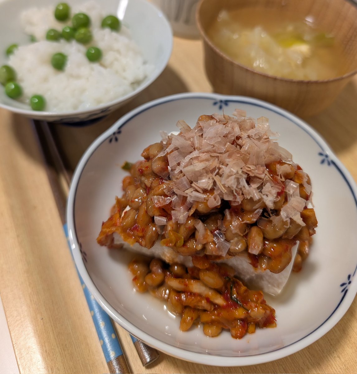 納豆キムチ定食、どーん🎶