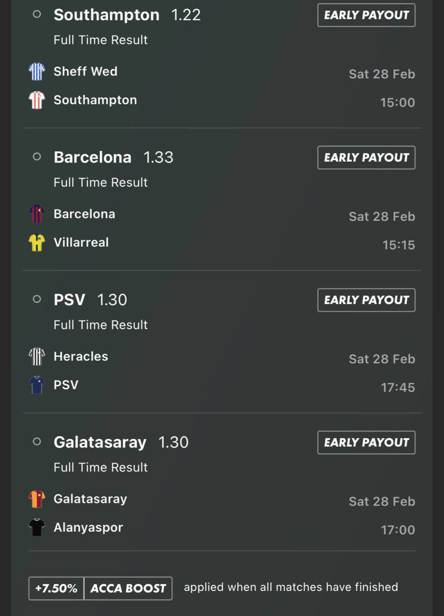 The BEST acca for Saturday 28th February? ⚽

If this wins I'll give £100 to one person who retweets this post