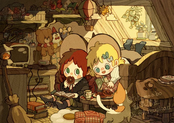 まじょことお昼のドーナツ