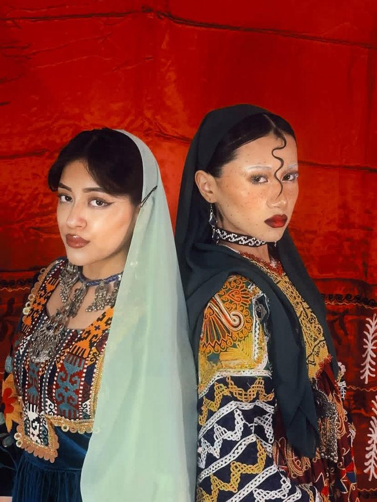 Two Tajik girls in traditional dress, Eastern Iran.
#Iranian #Iran