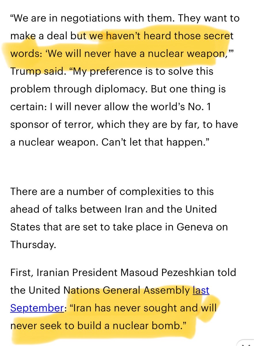 It is among THE most basic purposes of the  media to probe claims that are used to justify war.  

With that in mind, this is from my piece on Trump’s State of the Union a few days ago.