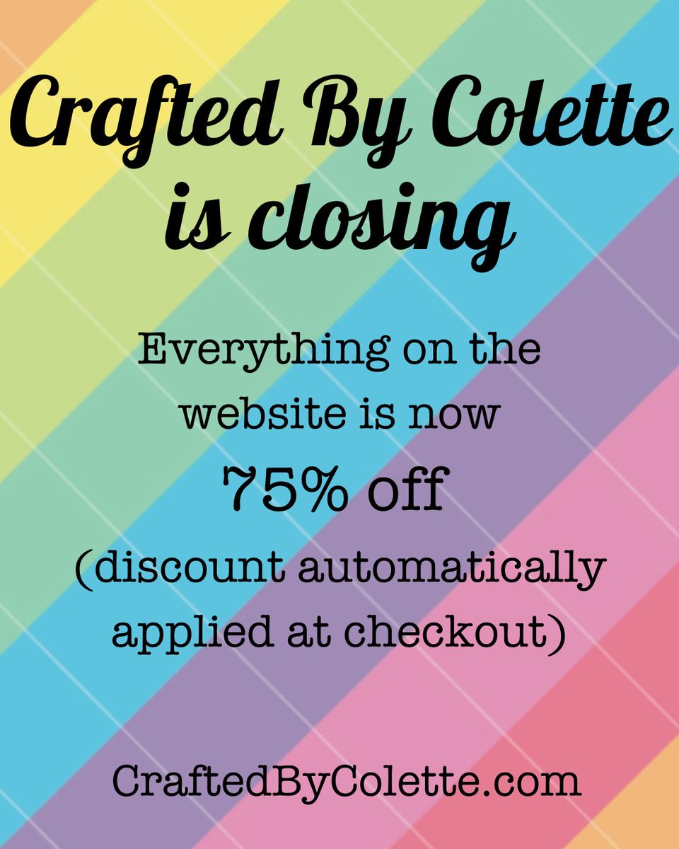 By_Colette's tweet photo. Crafted By Colette is closing. Everything on the website is 75% off - discount applied automatically at checkout. 

https://t.co/KETiGfhSqf https://t.co/gJ2ykqJnhC