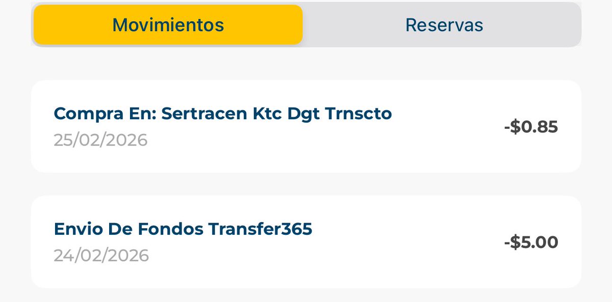 YilbertYt's tweet photo. @BancoCUSCATLAN_ Y no, no es que no tuviera, porque claro que me quitaron el dinero adjuntare la evidencia de la transferencia, tenia los $28.85 y quedaron en “reserva” sin embargo después de unos días me han empezado a caer diferentes notificaciones de consumos, por fracciones. https://t.co/2ME0HIlnQX