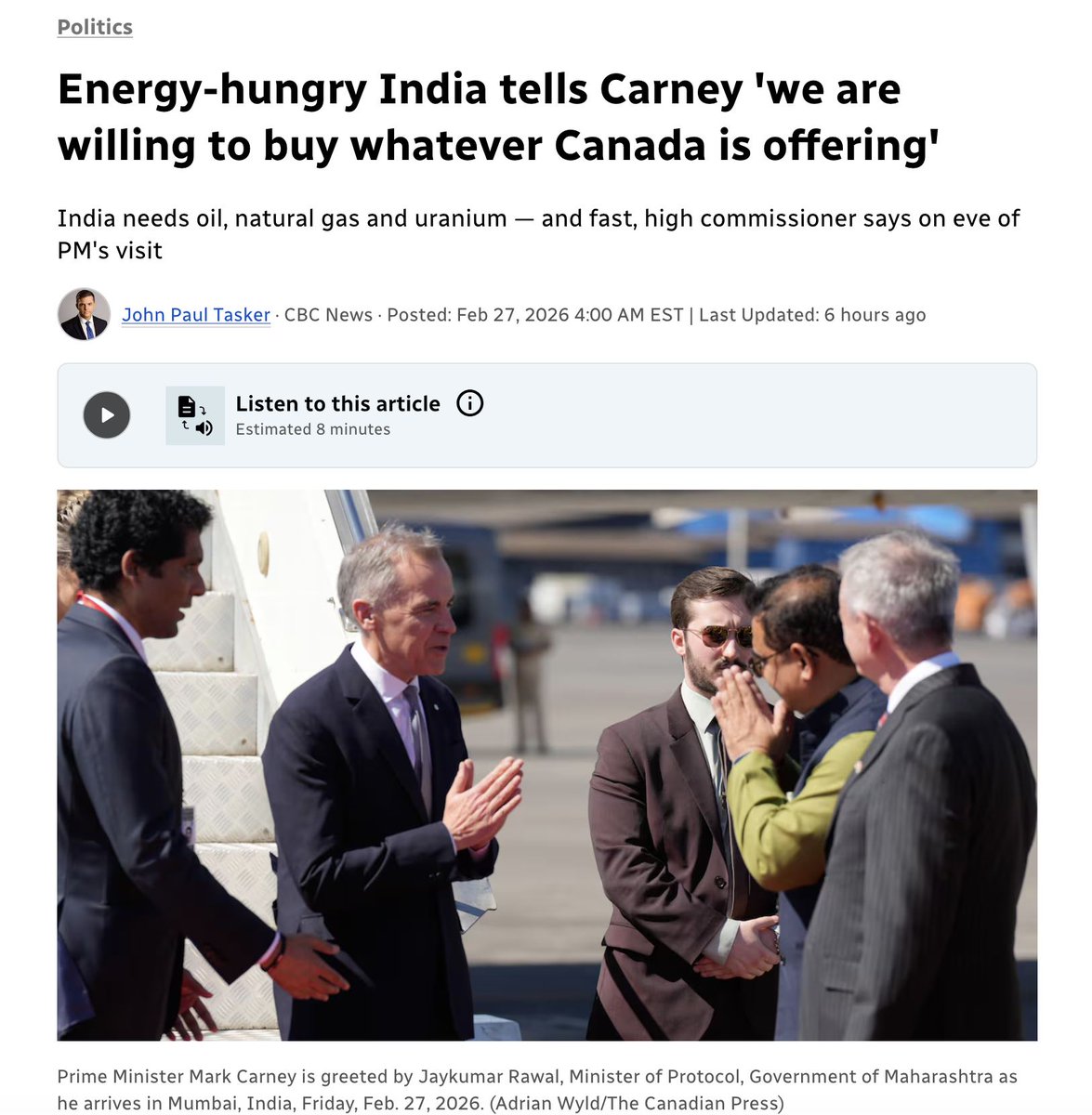 JohnClke's tweet image. Canada may only be a 'middle power' but #Carney is working for a world class contribution to the global #climate disaster.