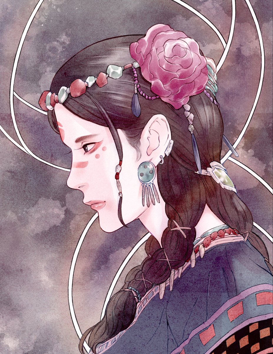 今月描いた絵を晒そう 鉛筆ラフは今度描き直して色塗ってみたいです。