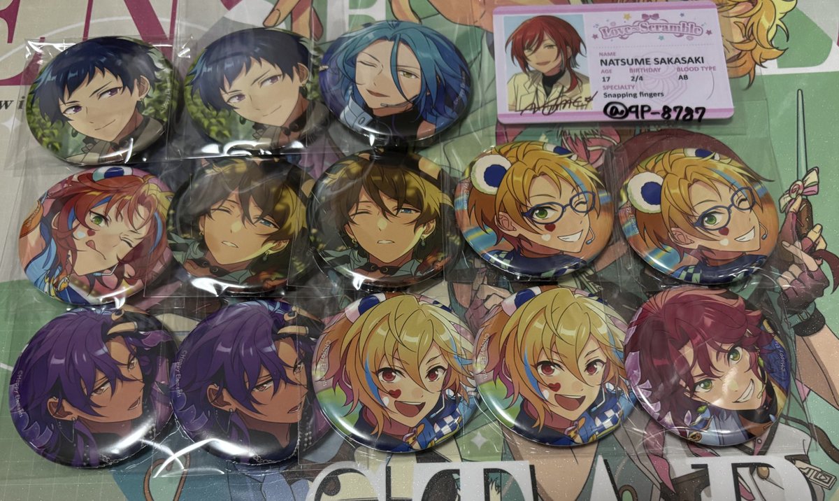 交換 譲渡】あんスタ コレクション缶バッジ 譲】弓弦 HiMERU レオ 翠