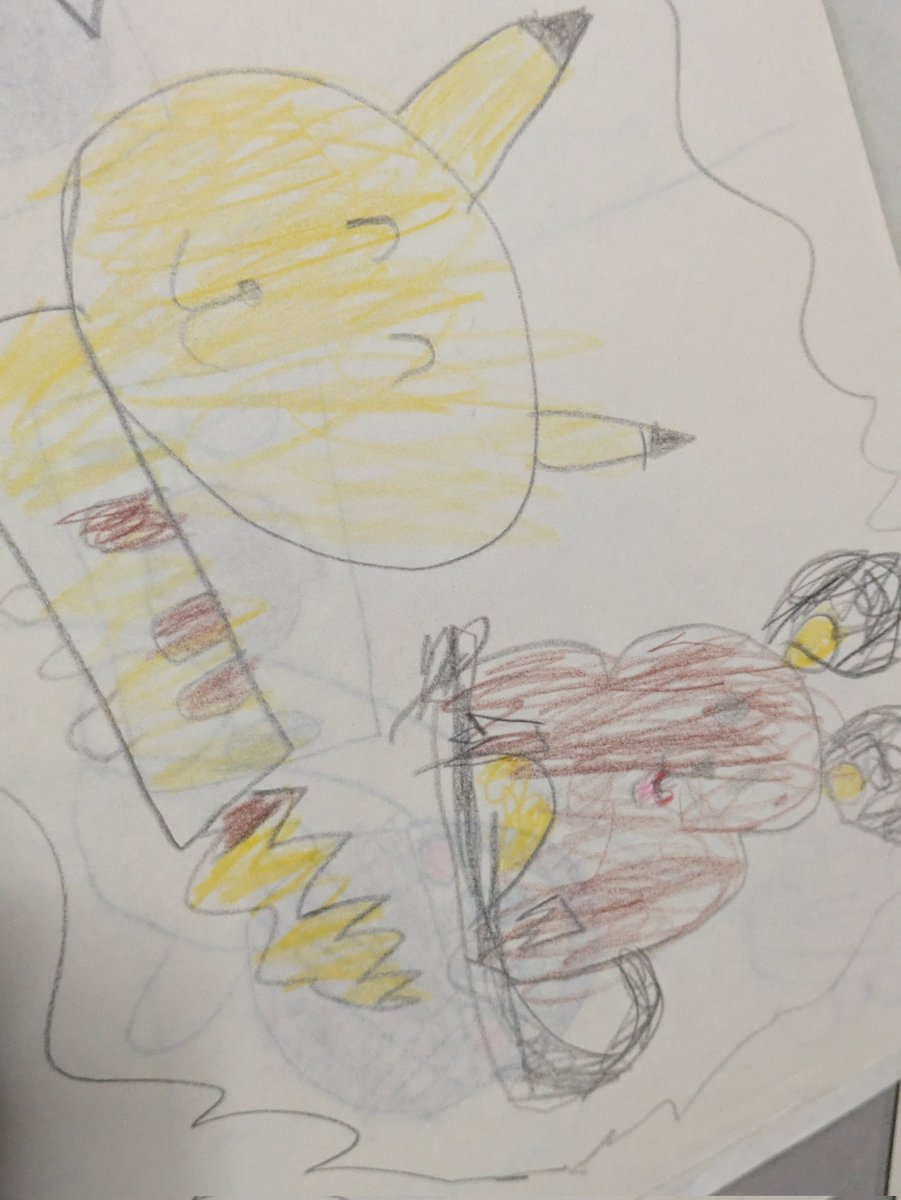 幼稚園児の頃に描いた奴出てきた 今の自分、絵が上手くなりすぎているな