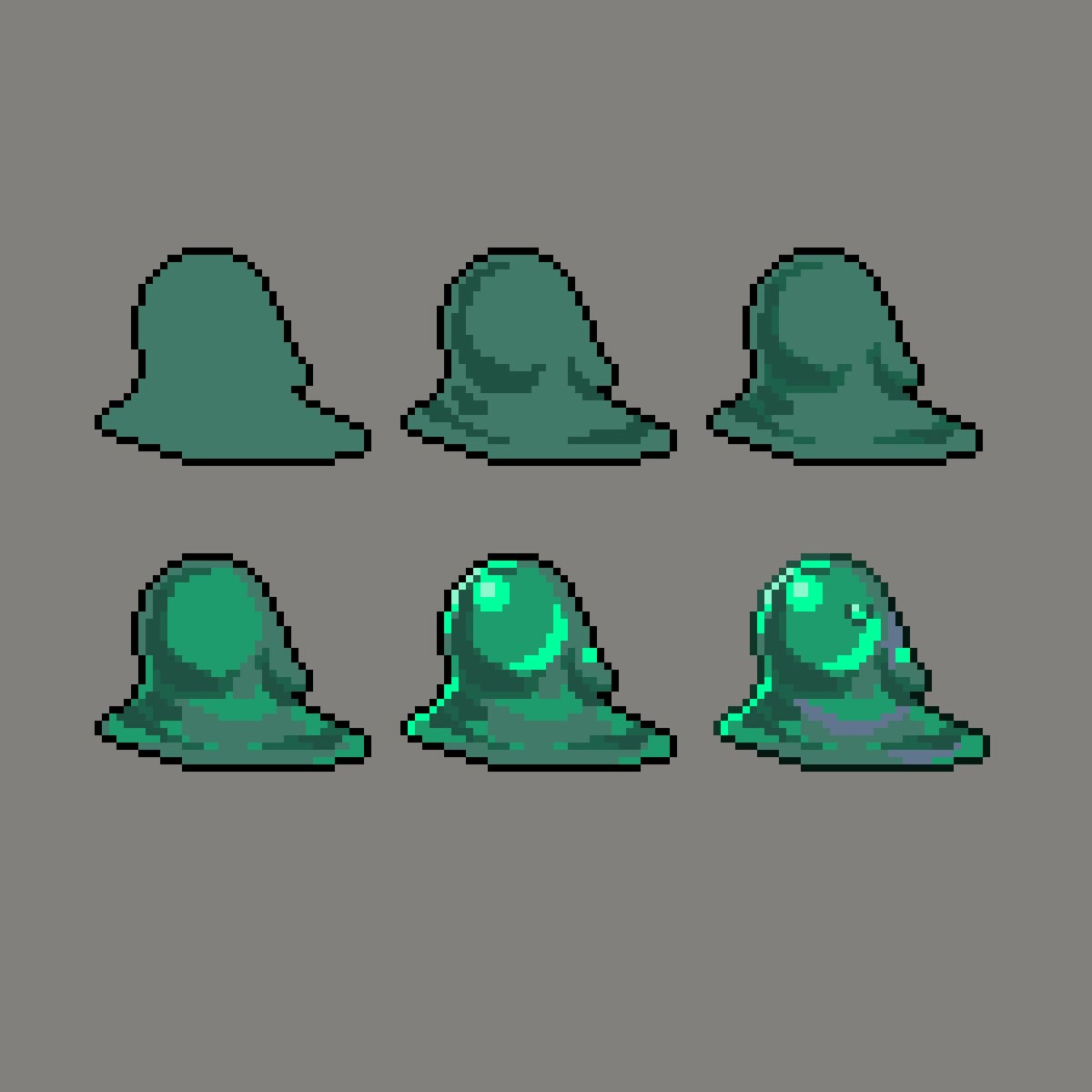fiopixelart's tweet image. Slime🧪

Showing you how I draw a green slime in 6 steps✨

#pixel #pixelart #tutorial #ドット
