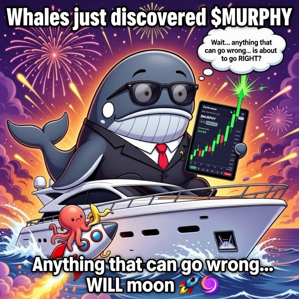 whales just discovered $MURPHY 👀🐳

funny how “anything that can go wrong” suddenly starts going right when smart money steps in.

first it was memes.
then it was community.
now it’s attention.

narrative shifting in real time.

anything that can go wrong…
might just moon 🚀🌙