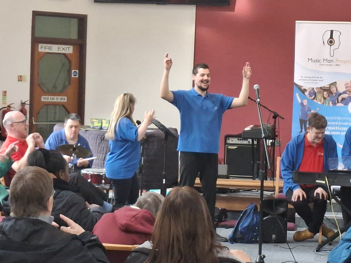 My lad very enthusiastic during a performance with <a href="/MusicManProject/">Music Man Project</a>  in Cheltenham 😊