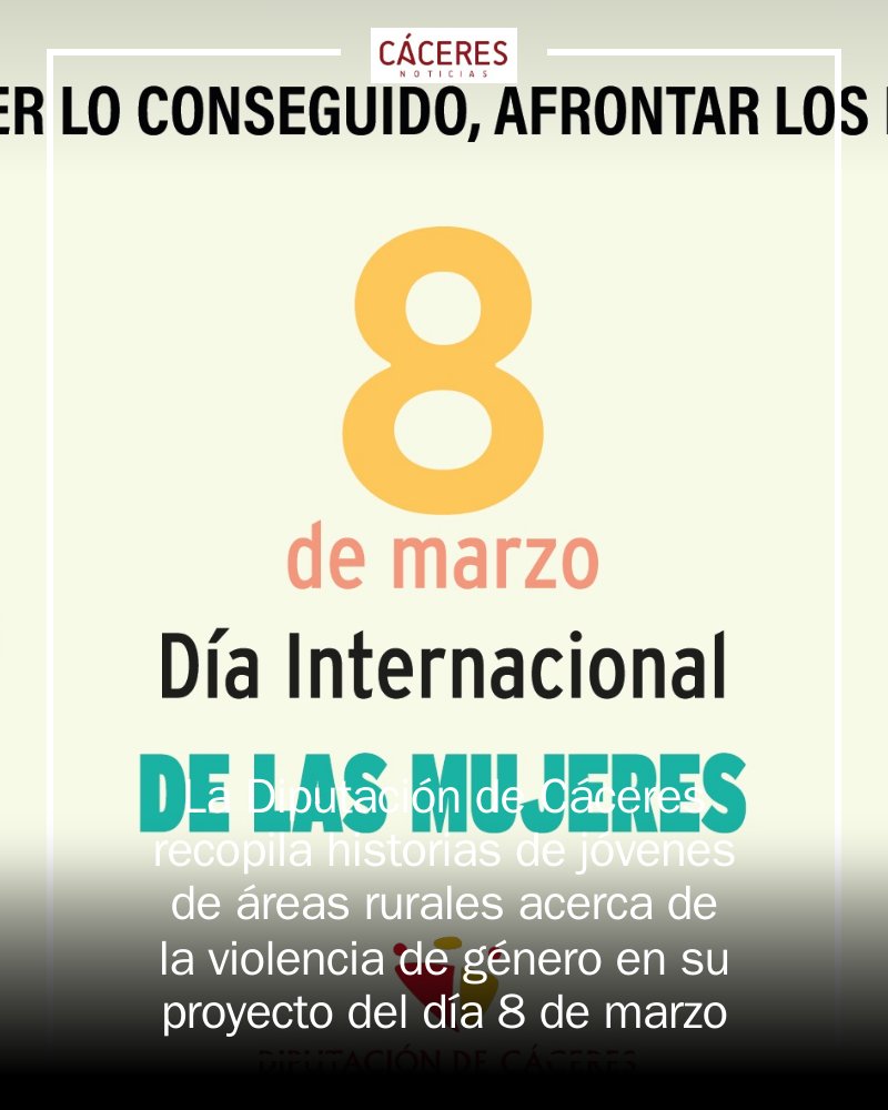 🎥 ¡Llegó el momento de reflexionar! La Diputación de Cáceres presenta ‘P.O.V Igualdad’, un proyectado videopodcast que aborda la violencia de género desde la voz de jóvenes rurales. ¡No te lo pierdas! 🎙️ #8M #Cáceres #Igualdad mrf.lu/SzHf