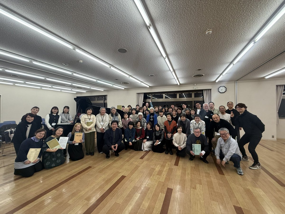 中津にて極、Cantores Orantes、こうげふるさと合唱団の合同合唱試演会でした😊ハッピー😄