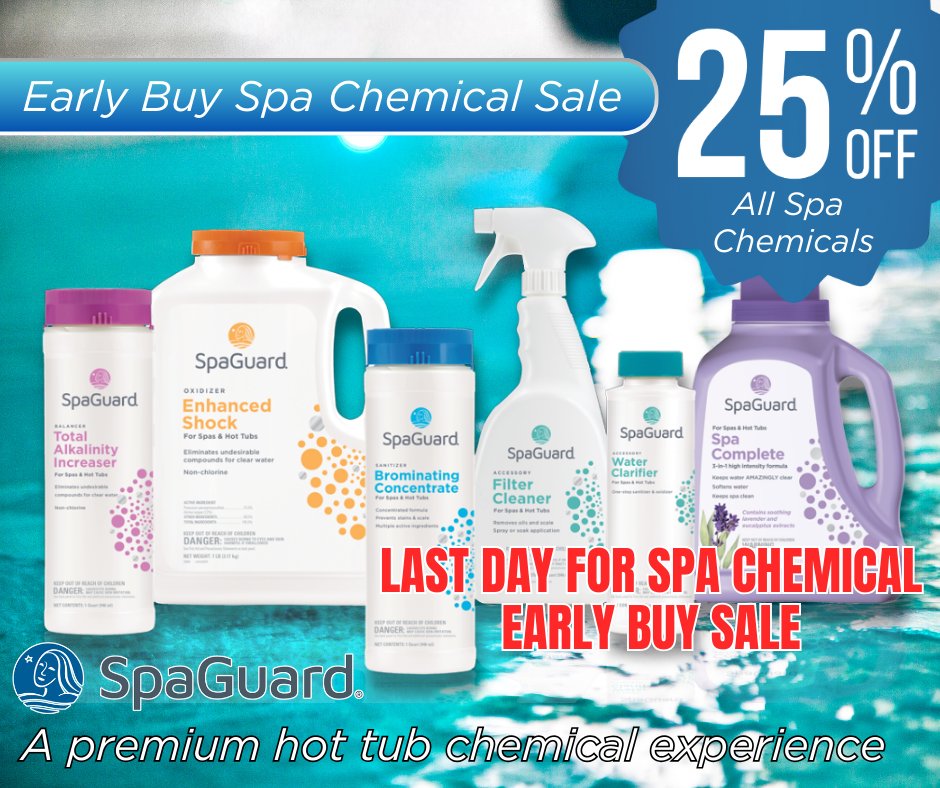 LeisurePoolJax's tweet image. Don't Miss Out—Refresh Your Spa with Our Final Day of Chemical Savings!
#SpaGuard #BioGuard