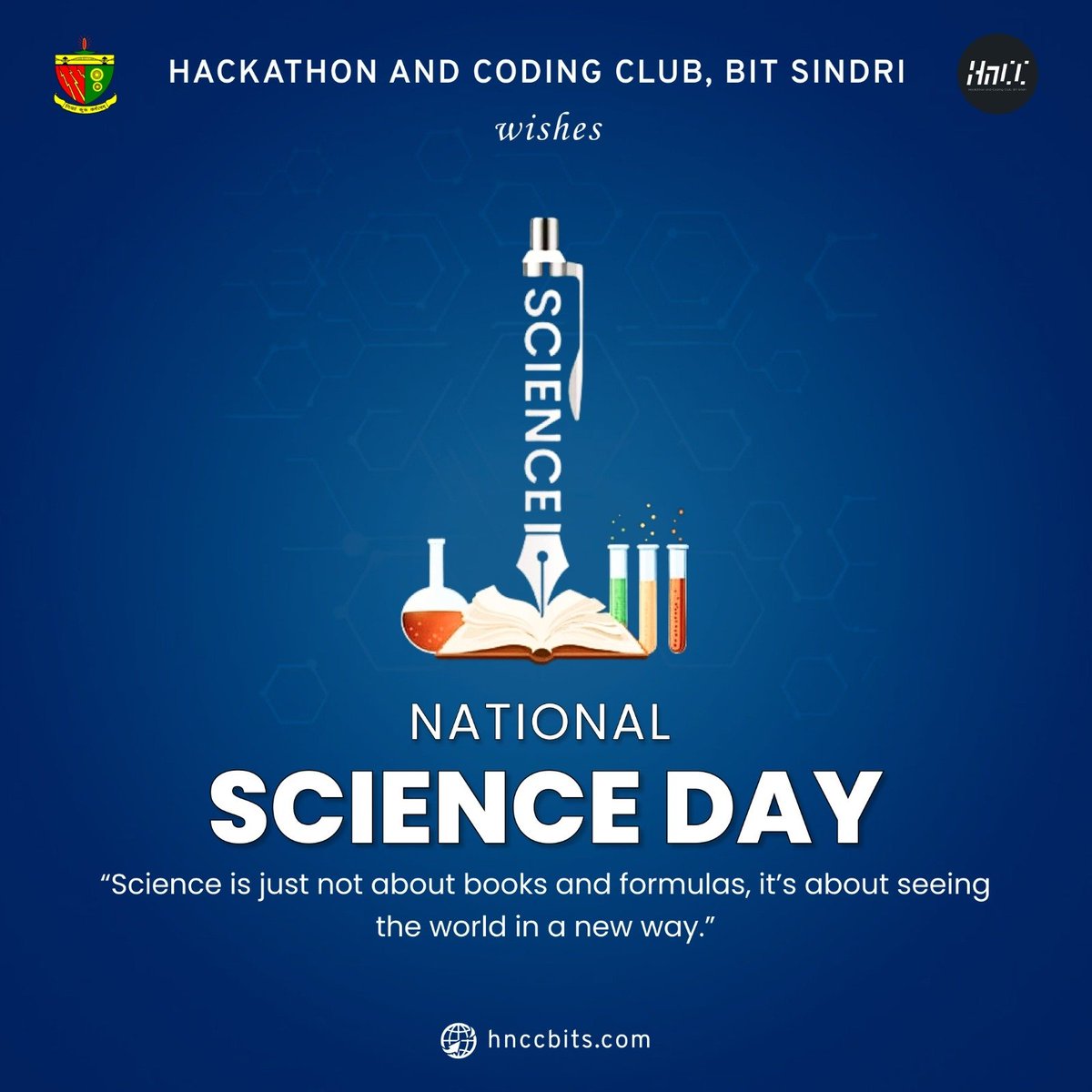 hnccbits's tweet image. “The essence of science is independent thinking and hard work, not equipment.”
— C. V. Raman
On National Science Day, we celebrate the spirit of discovery.
At HnCC, science lives in ideas, code &amp;amp; the courage to question. 
#NationalScienceDay #HnCC #ScientificThinking #Innovation