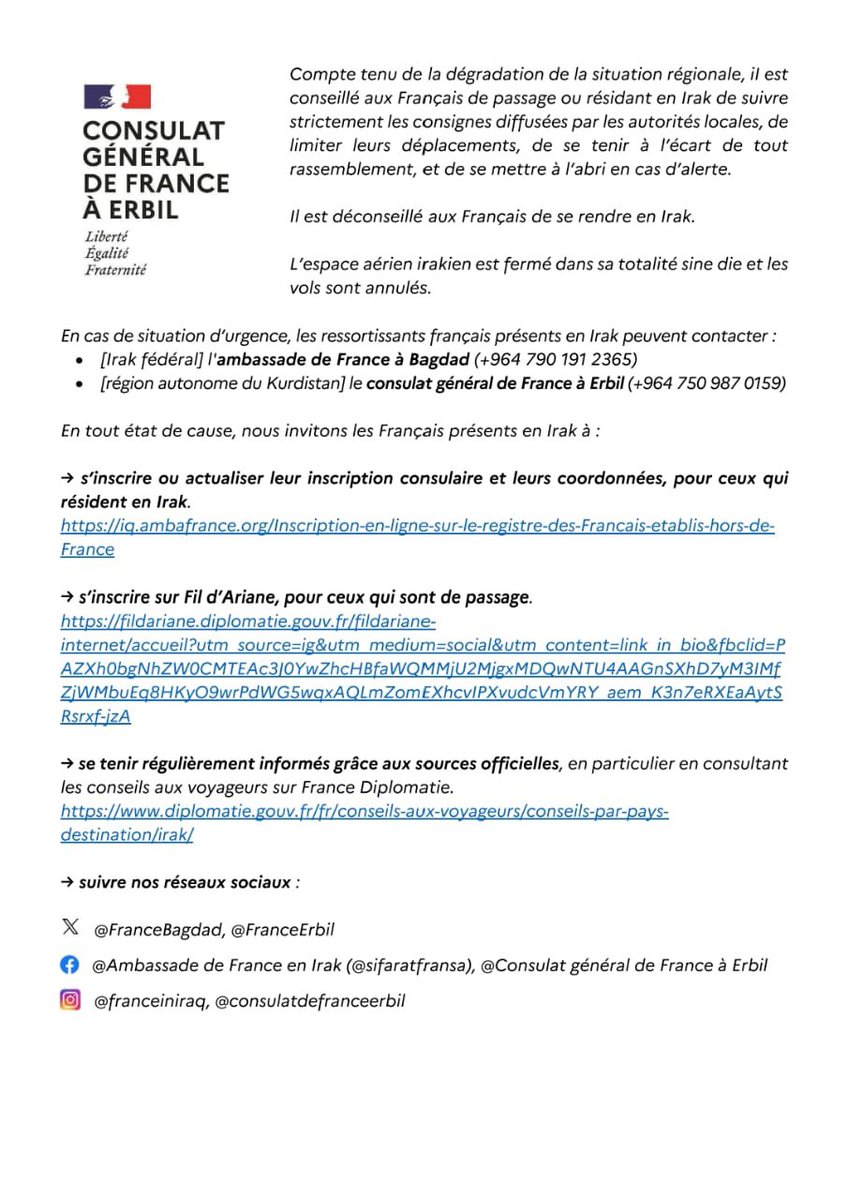 La France au Kurdistan d’Irak tweet media