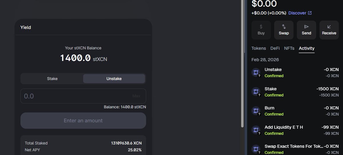 Blue_Moon_5551's tweet photo. I jusut made my test again on Goliath. Staked, bridged ad swapped. everything works nice. #GoliathTestnet #BuildOnGoliath #XCN #Onyx $XCN https://t.co/14GxA8ApFL