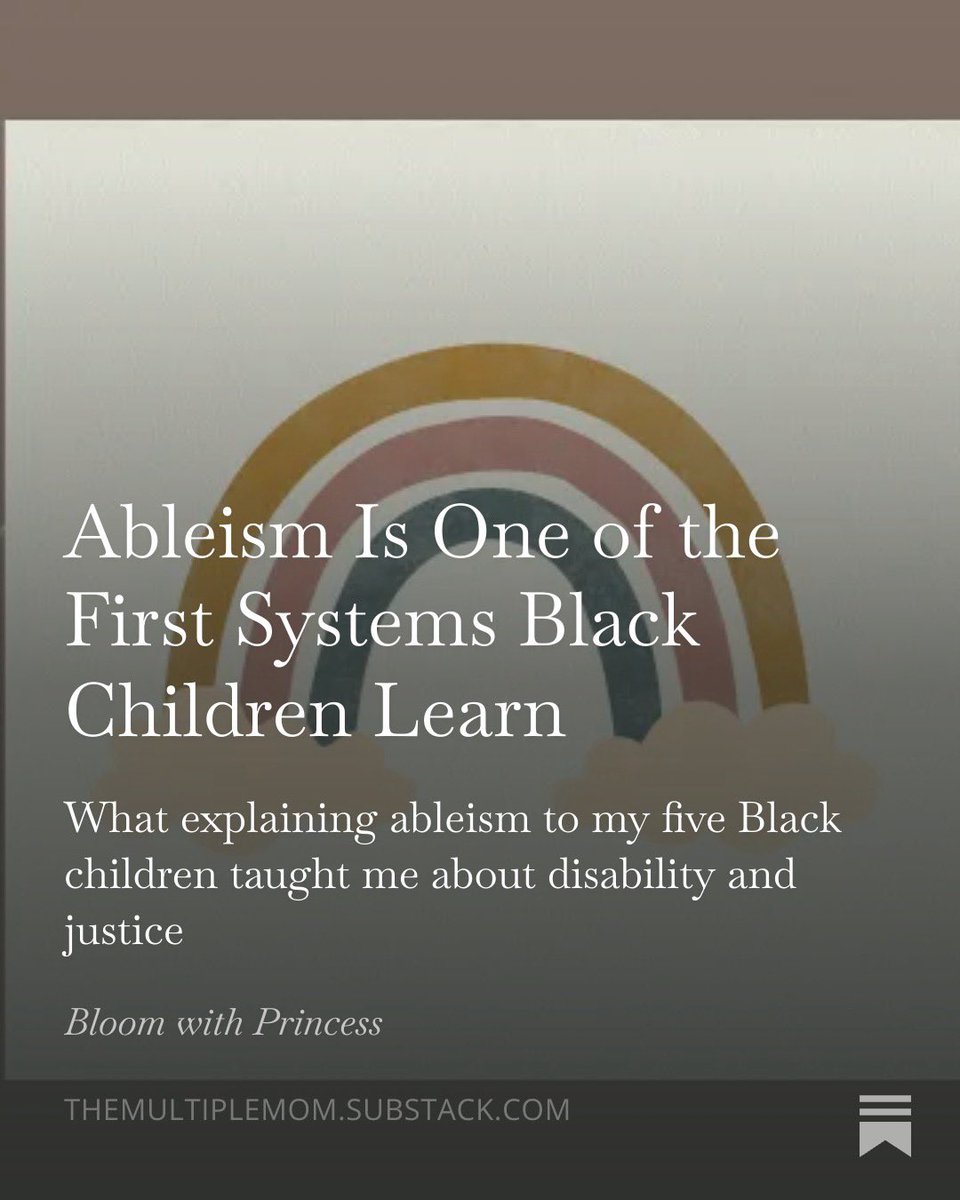 Black patients are less likely to have their pain believed. Black children with developmental differences are labeled “behavior problems” before they’re offered support. That’s how structural racism and ableism shape disability long before anyone names it. open.substack.com/pub/themultipl…