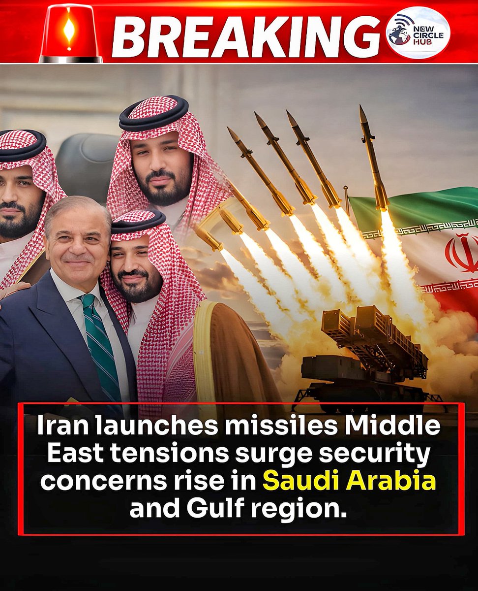 PINTUJATAVasp's tweet photo. Breaking News: Iran launches missile strikes, escalating tensions across the Middle East; security concerns rise in Saudi Arabia and Gulf region. https://t.co/S1WNbuyoT8