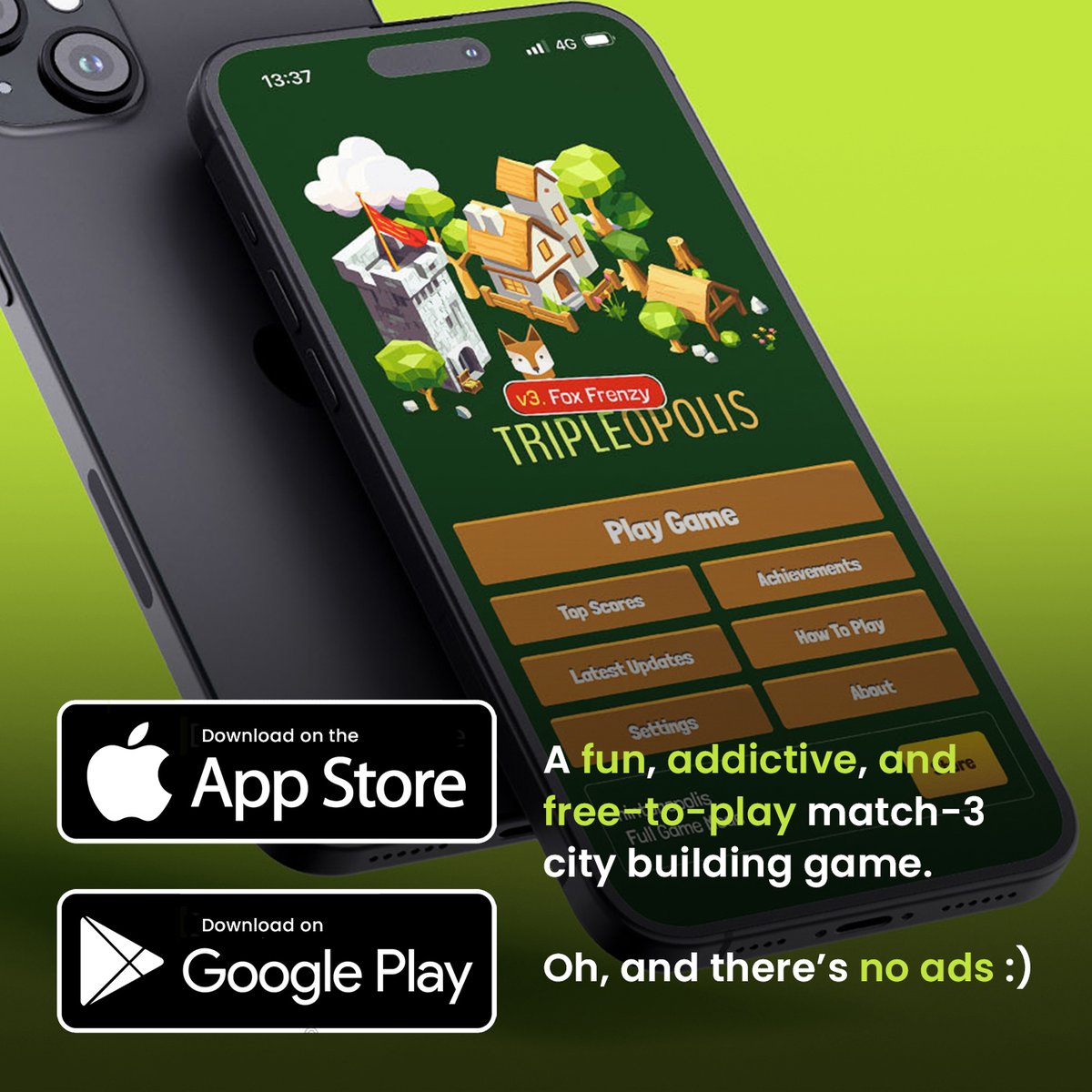 tripleopolis's tweet photo. Turn grass into mansions in this relaxing match 3 game 🌳 A fresh take on casual mobile gaming. Available now on iOS and Android! https://t.co/8RjC98gffs